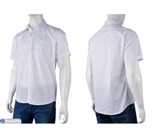 Сорочка чоловіча на літо (20 шт. р.сетка 38-43) білий  "Kalabok"
