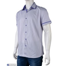 Сорочка чоловіча на літо (12 шт. р.сетка S-3XL) фіолетовий  "Kalabok"