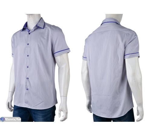 Сорочка чоловіча на літо (12 шт. р.сетка S-3XL) фіолетовий  "Kalabok"