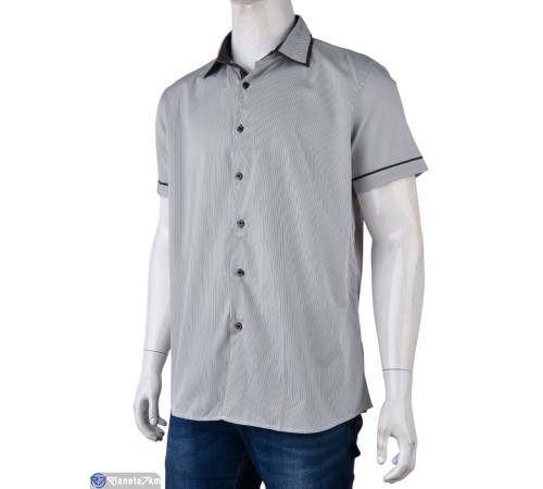 Сорочка чоловіча на літо (12 шт. р.сетка S-3XL) чорний  "Kalabok"