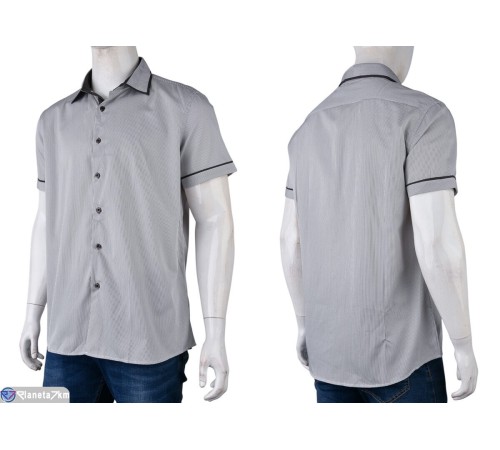 Сорочка чоловіча на літо (12 шт. р.сетка S-3XL) чорний  "Kalabok"