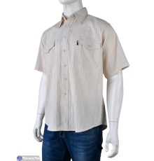 Сорочка чоловіча на літо (10 шт. р.сетка 39-45) бежевий  "Kalabok"