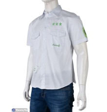 Сорочка чоловіча на літо (12 шт. р.сетка S-L) білий  "Kalabok"