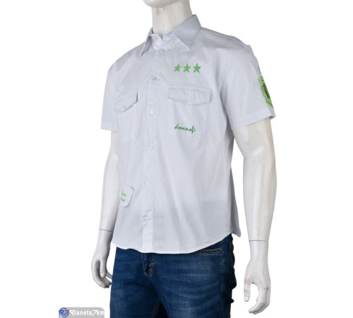 Сорочка чоловіча на літо (12 шт. р.сетка S-L) білий  "Kalabok"