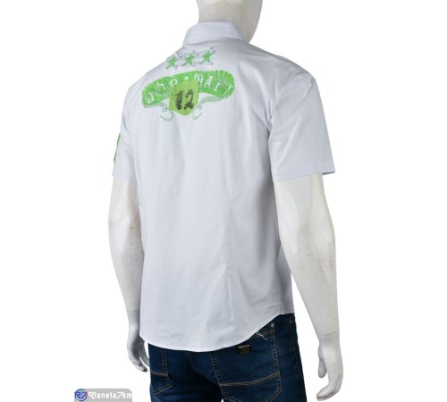 Сорочка чоловіча на літо (12 шт. р.сетка S-L) білий  "Kalabok"