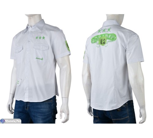 Сорочка чоловіча на літо (12 шт. р.сетка S-L) білий  "Kalabok"