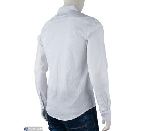 Сорочка чоловіча на весну/осінь (12 шт. р.сетка S-2XL) білий  "Kalabok"