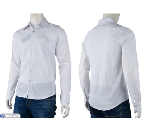 Сорочка чоловіча на весну/осінь (12 шт. р.сетка S-2XL) білий  "Kalabok"