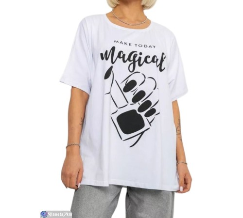 Футболка жіноча на літо (4 шт. р.сетка 2XL-4XL) білий  "Masari"