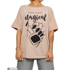 Футболка жіноча на літо (4 шт. р.сетка 2XL-4XL) бежевий  "Masari"