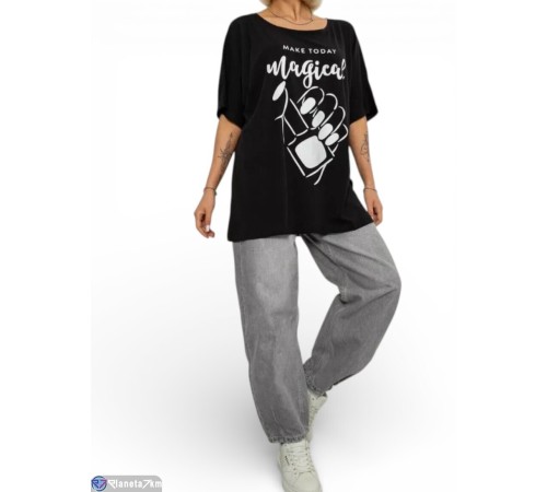 Футболка жіноча на літо (4 шт. р.сетка 2XL-4XL) чорний  "Masari"