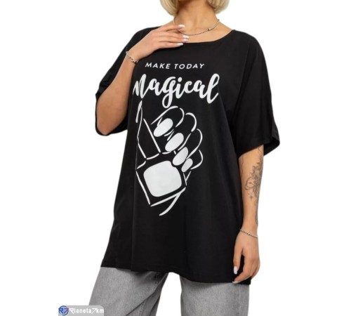 Футболка жіноча на літо (4 шт. р.сетка 2XL-4XL) чорний  "Masari"