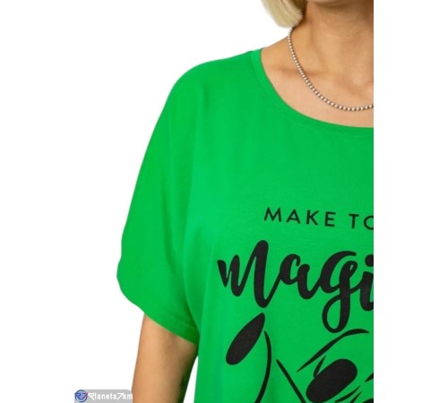 Футболка жіноча на літо (4 шт. р.сетка 2XL-4XL) зелений  "Masari"