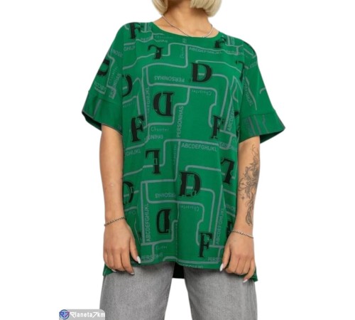 Футболка жіноча на літо (4 шт. р.сетка 4XL-5XL) зелений  "Masari"