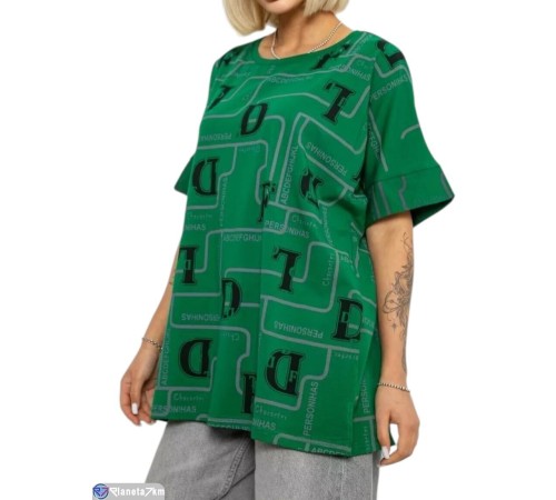 Футболка жіноча на літо (4 шт. р.сетка 4XL-5XL) зелений  "Masari"