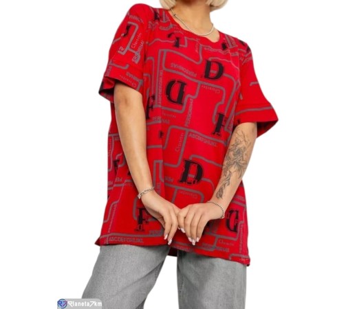 Футболка жіноча на літо (4 шт. р.сетка 4XL-5XL) червоний  "Masari"