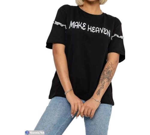 Футболка жіноча на літо (4 шт. р.сетка L-XL) чорний  "Masari"