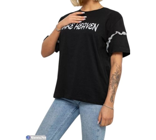 Футболка жіноча на літо (4 шт. р.сетка L-XL) чорний  "Masari"