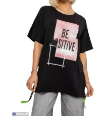 Футболка жіноча на літо (4 шт. р.сетка 4XL-5XL) чорний  "Masari"