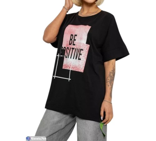 Футболка жіноча на літо (4 шт. р.сетка 4XL-5XL) чорний  "Masari"