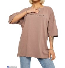 Футболка жіноча на літо (4 шт. р.сетка L-XL) коричневий  "Masari"