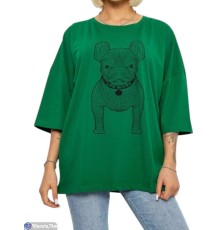 Футболка жіноча на літо (4 шт. р.сетка 4XL-5XL) зелений  "Masari"