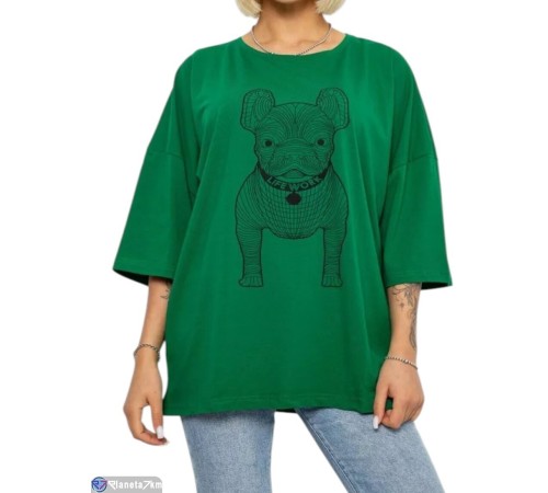 Футболка жіноча на літо (4 шт. р.сетка 4XL-5XL) зелений  "Masari"