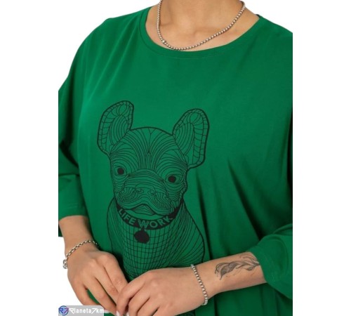 Футболка жіноча на літо (4 шт. р.сетка 4XL-5XL) зелений  "Masari"