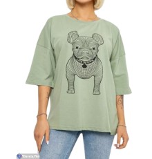 Футболка жіноча на літо (4 шт. р.сетка 4XL-5XL) зелений  "Masari"