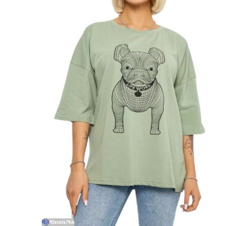 Футболка жіноча на літо (4 шт. р.сетка 4XL-5XL) зелений  "Masari"