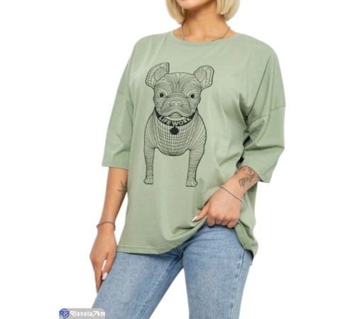 Футболка жіноча на літо (4 шт. р.сетка 4XL-5XL) зелений  "Masari"