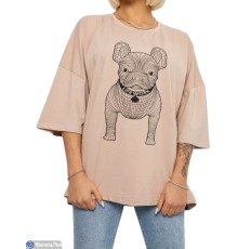 Футболка жіноча на літо (4 шт. р.сетка 4XL-5XL) бежевий  "Masari"