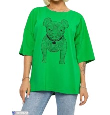 Футболка жіноча на літо (4 шт. р.сетка 4XL-5XL) зелений  "Masari"