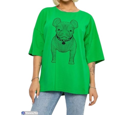 Футболка жіноча на літо (4 шт. р.сетка 4XL-5XL) зелений  "Masari"