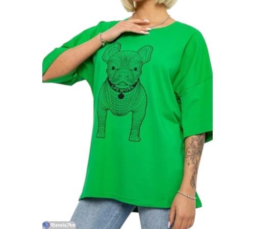 Футболка жіноча на літо (4 шт. р.сетка 4XL-5XL) зелений  "Masari"