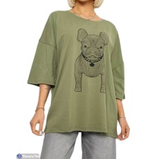 Футболка жіноча на літо (4 шт. р.сетка 4XL-5XL) хакі  "Masari"