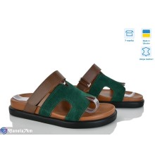 Шлепки жіночі на літо (6 пар р.36-40) зелений  "Linda"