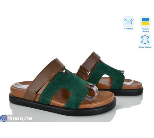 Шлепки жіночі на літо (6 пар р.36-40) зелений  "Linda"