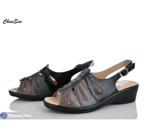 Босоніжки жіночі на літо (8 пар р.37-42) чорний  "Chunsen"