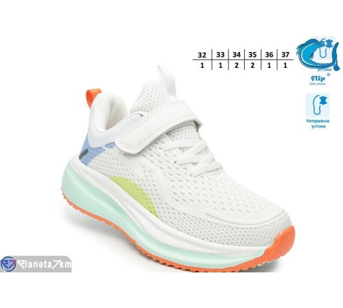 Дитячі кросівки на весну/осінь (8 пар р.32-37) білий  "TOMMY"