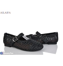 Балетки жіночі на літо (8 пар р.36-41) чорний  "Latifa"