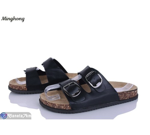 Шлепки жіночі на літо (8 пар р.37-42) чорний  "HORSE"