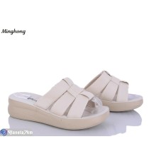 Шлепки жіночі на літо (8 пар р.36-41) бежевий  "HORSE"