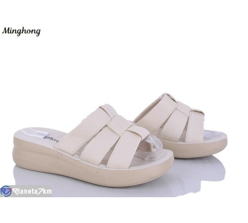 Шлепки жіночі на літо (8 пар р.36-41) бежевий  "HORSE"