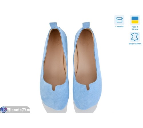 Балетки жіночі на літо (6 пар р.36-40) блакитний  "Linda"