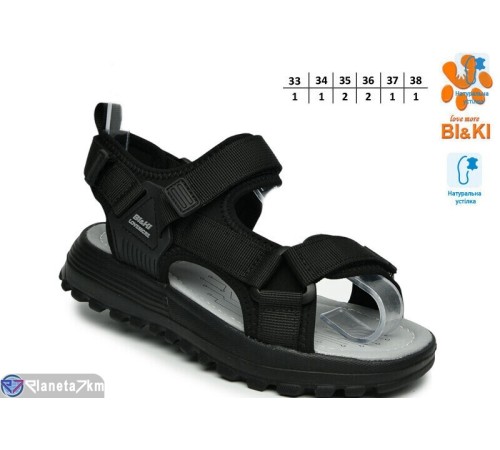 Сандалі дитячі на літо (8 пар р.33-38) чорний  "TOMMY"