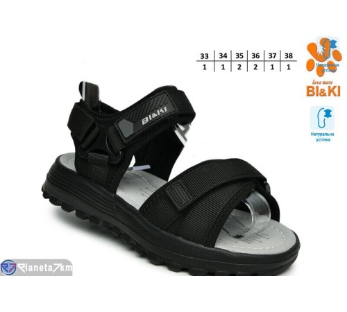 Сандалі дитячі на літо (8 пар р.33-38) чорний  "TOMMY"