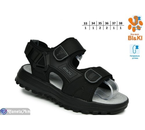 Сандалі дитячі на літо (8 пар р.33-38) чорний  "TOMMY"