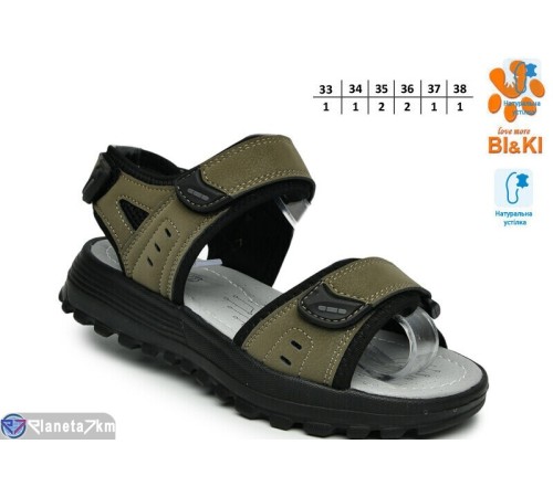 Сандалі дитячі на літо (8 пар р.33-38) зелений  "TOMMY"