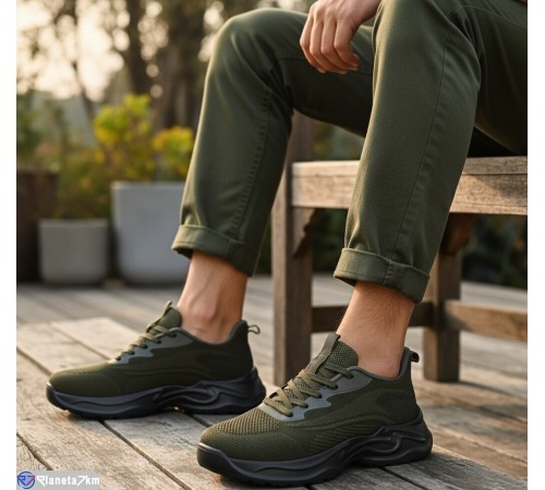 Кросівки чоловічі на весну/осінь (8 пар р.40-45) зелений  "KULIBABA"